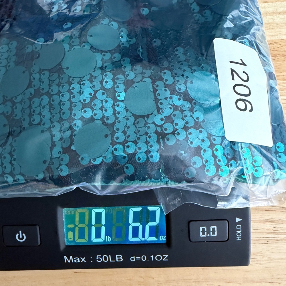 Sequin Mini Skirt Large Disc Embellished Size S Teal Green Party Rave Disco - Picture 6 of 6